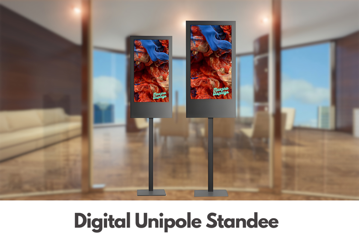 digital unipole standee